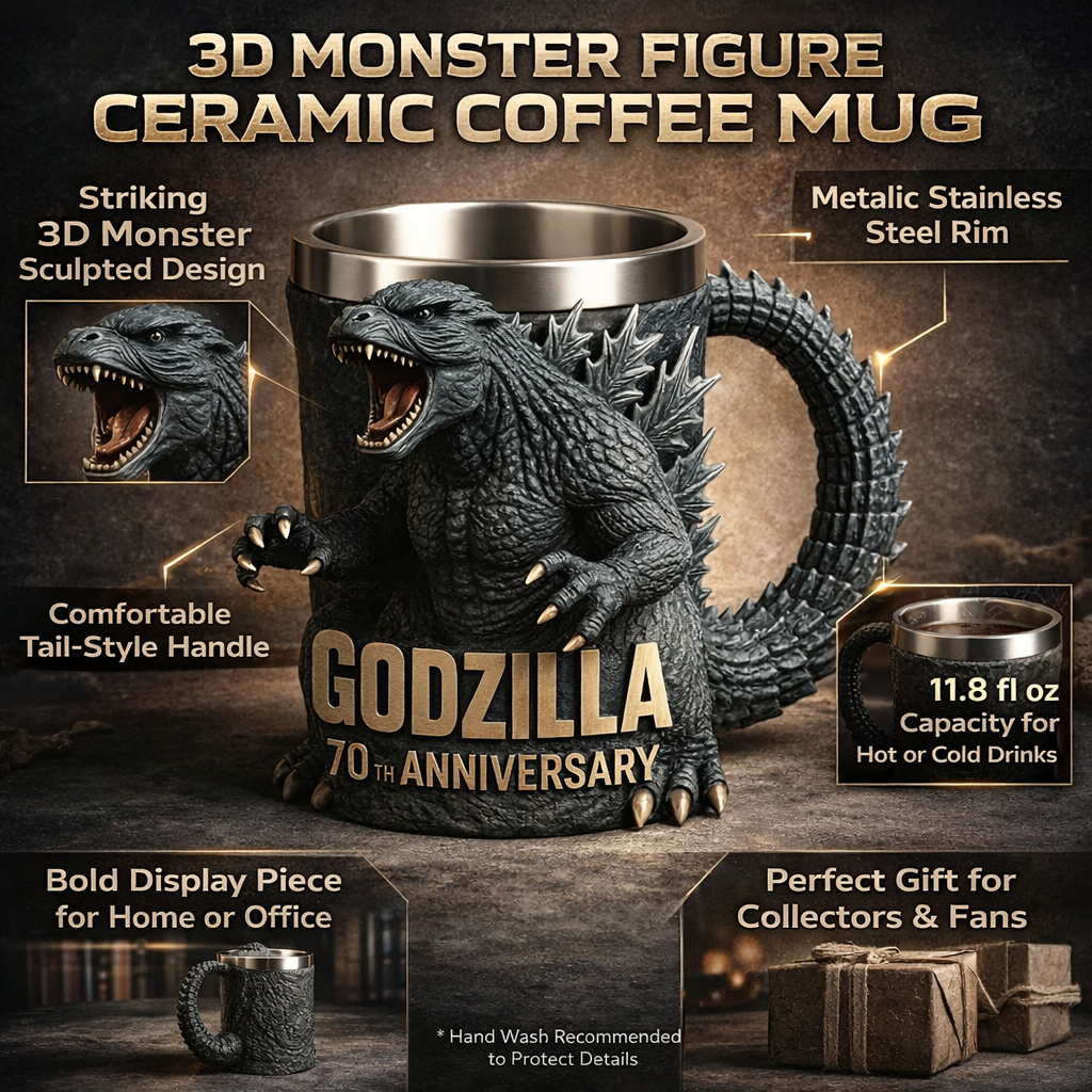 3D Sculpted Ceramic Monster Coffee Mug - Image 4