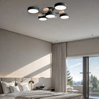 Modern LED Round Iron Semi Flush Chandelier Contemporary Ceiling Light - Image 32