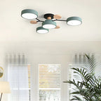 Modern LED Round Iron Semi Flush Chandelier Contemporary Ceiling Light - Image 6