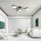 Modern LED Round Iron Semi Flush Chandelier Contemporary Ceiling Light - Image 4