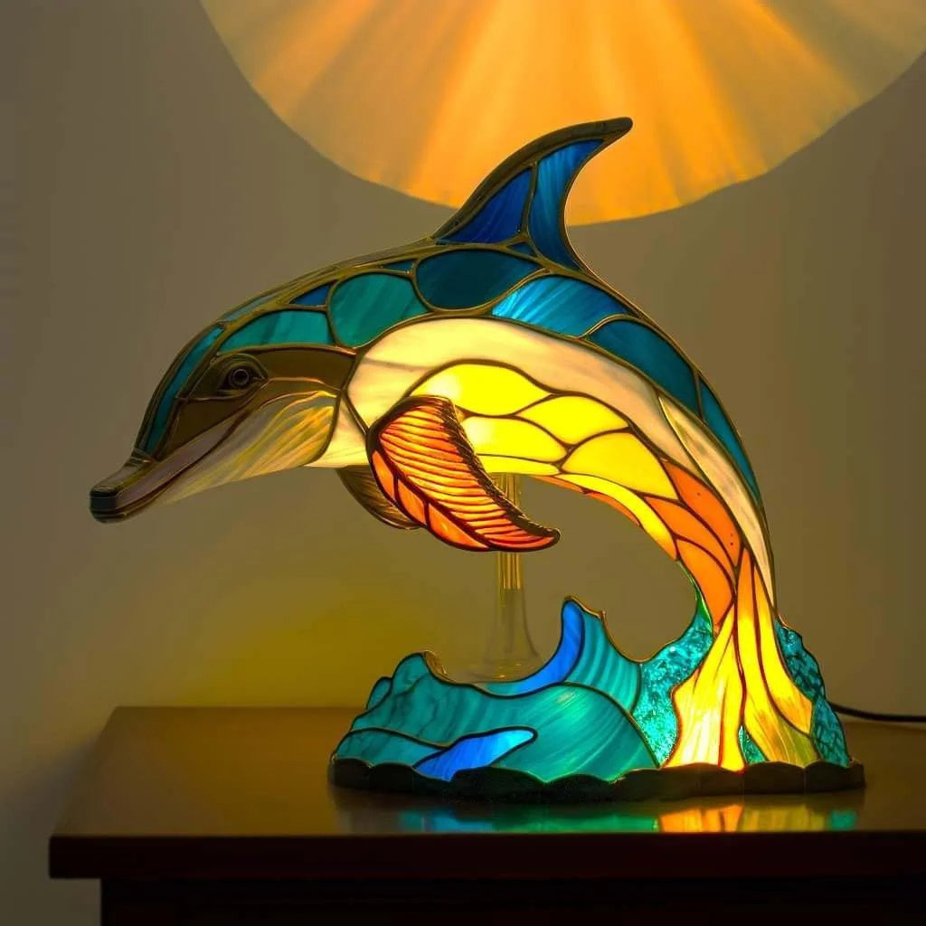 Stained Glass Resin Animal Table Lamp USB Ambient Mood Lighting - Image 12