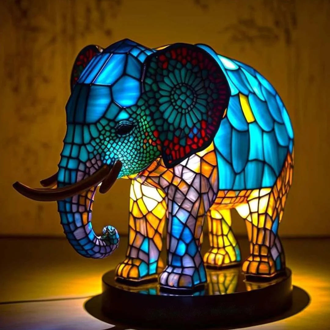 Stained Glass Resin Animal Table Lamp USB Ambient Mood Lighting - Image 14