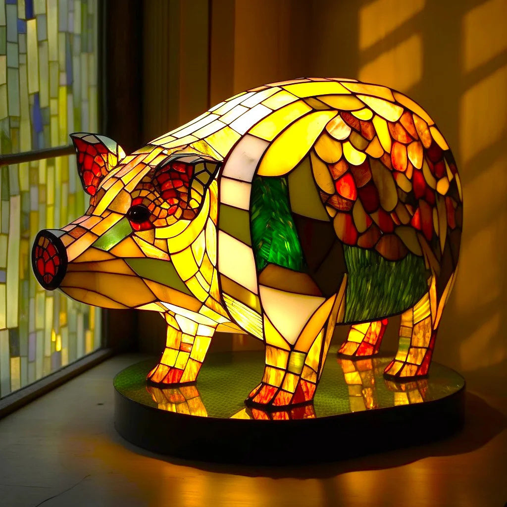 Stained Glass Resin Animal Table Lamp USB Ambient Mood Lighting - Image 4