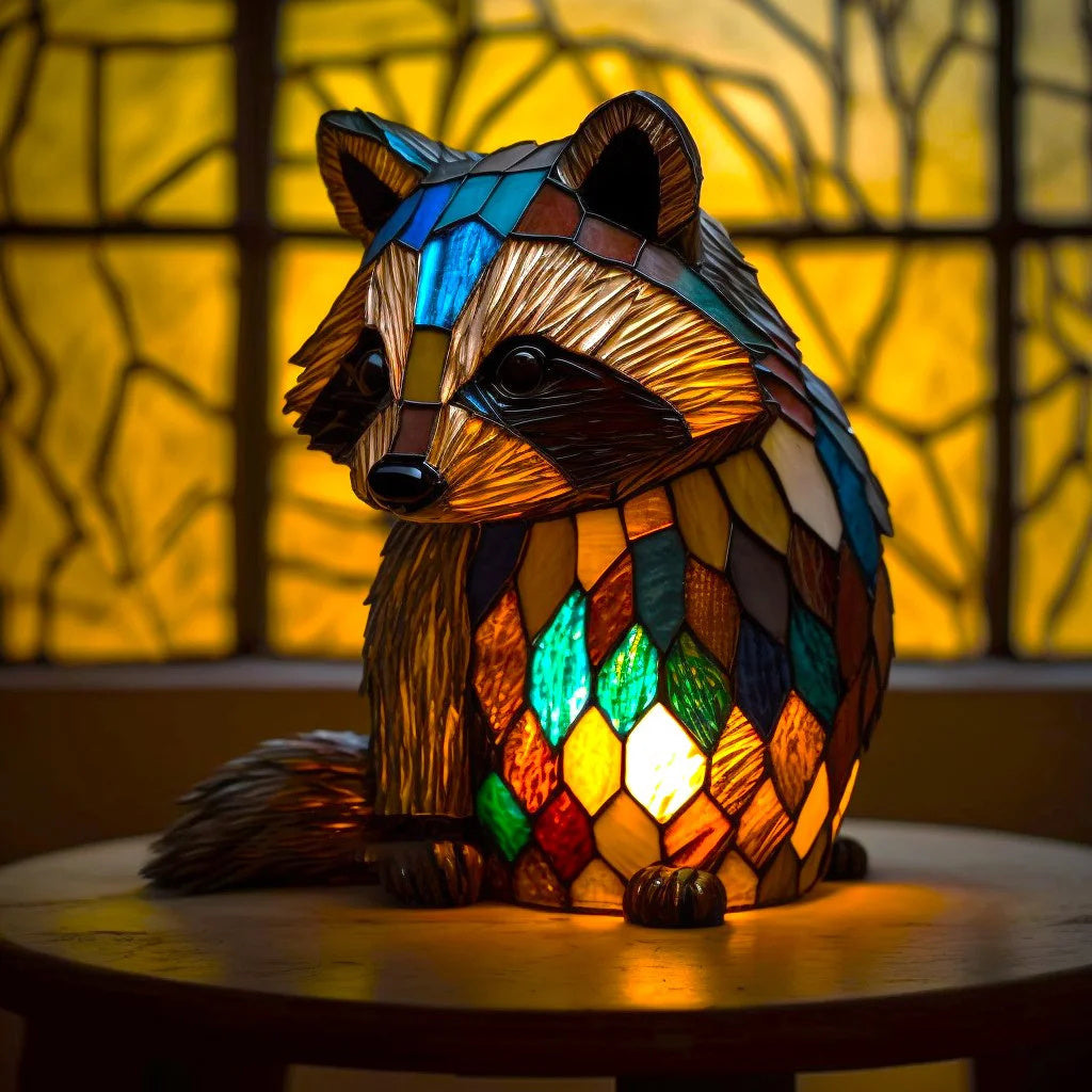Stained Glass Resin Animal Table Lamp USB Ambient Mood Lighting - Image 6