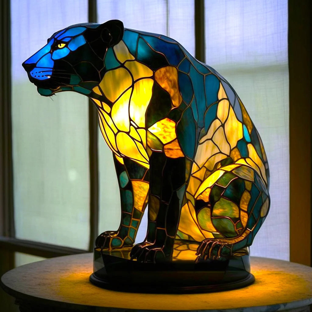 Stained Glass Resin Animal Table Lamp USB Ambient Mood Lighting - Image 8