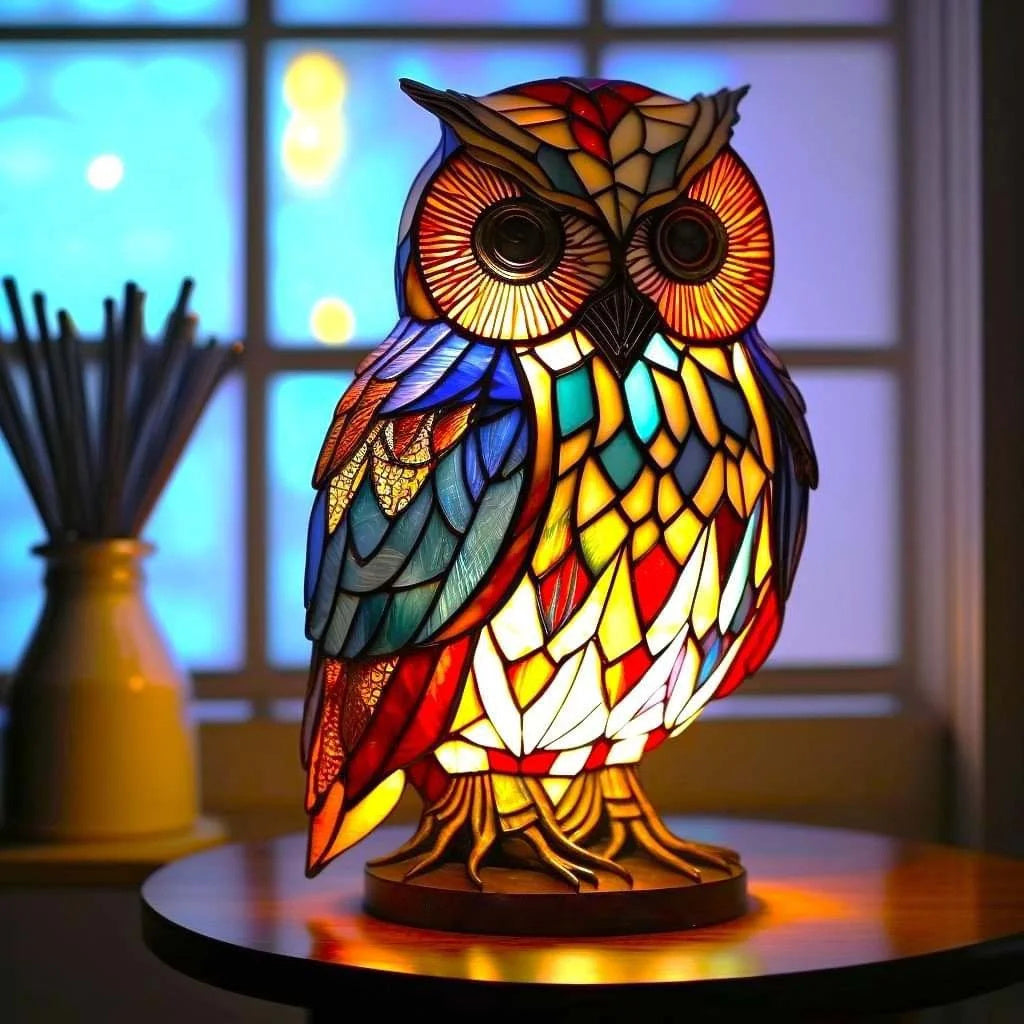 Stained Glass Resin Animal Table Lamp USB Ambient Mood Lighting - Image 10