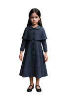 Girls Cape Coat Houndstooth