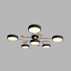 Modern LED Round Iron Semi Flush Chandelier Contemporary Ceiling Light - Image 34