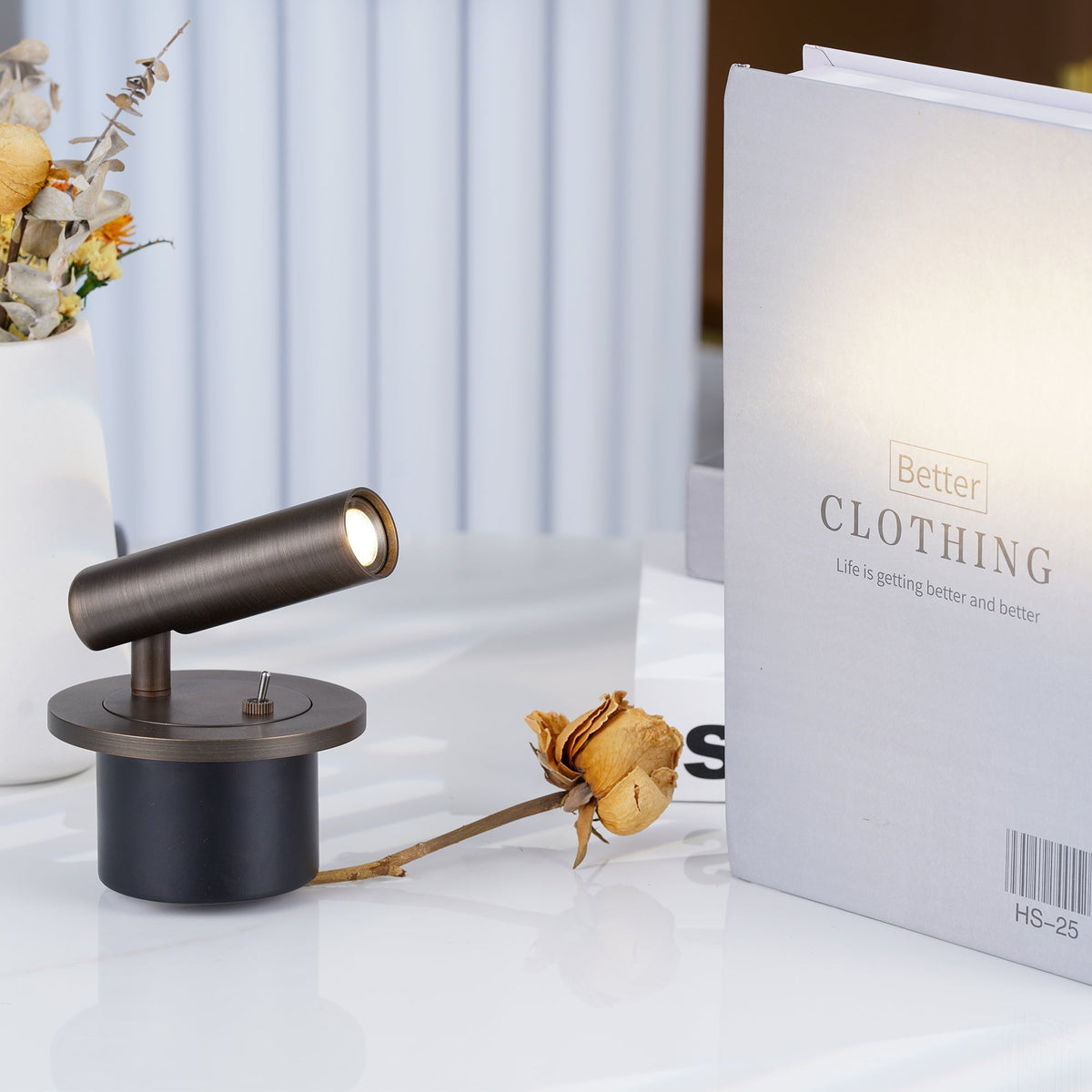 Adjustable Cylindrical Metal Wall Reading Lamp LED Bedside - Image 4