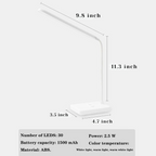 USB Rechargeable Desk Lamp Flexible Arm with Dimmable Multi-Color Lighting - Image 5
