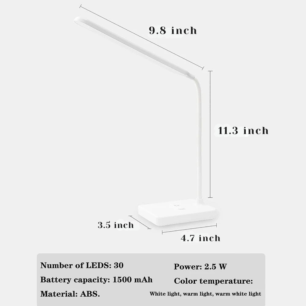 USB Rechargeable Desk Lamp Flexible Arm with Dimmable Multi-Color Lighting - Image 5