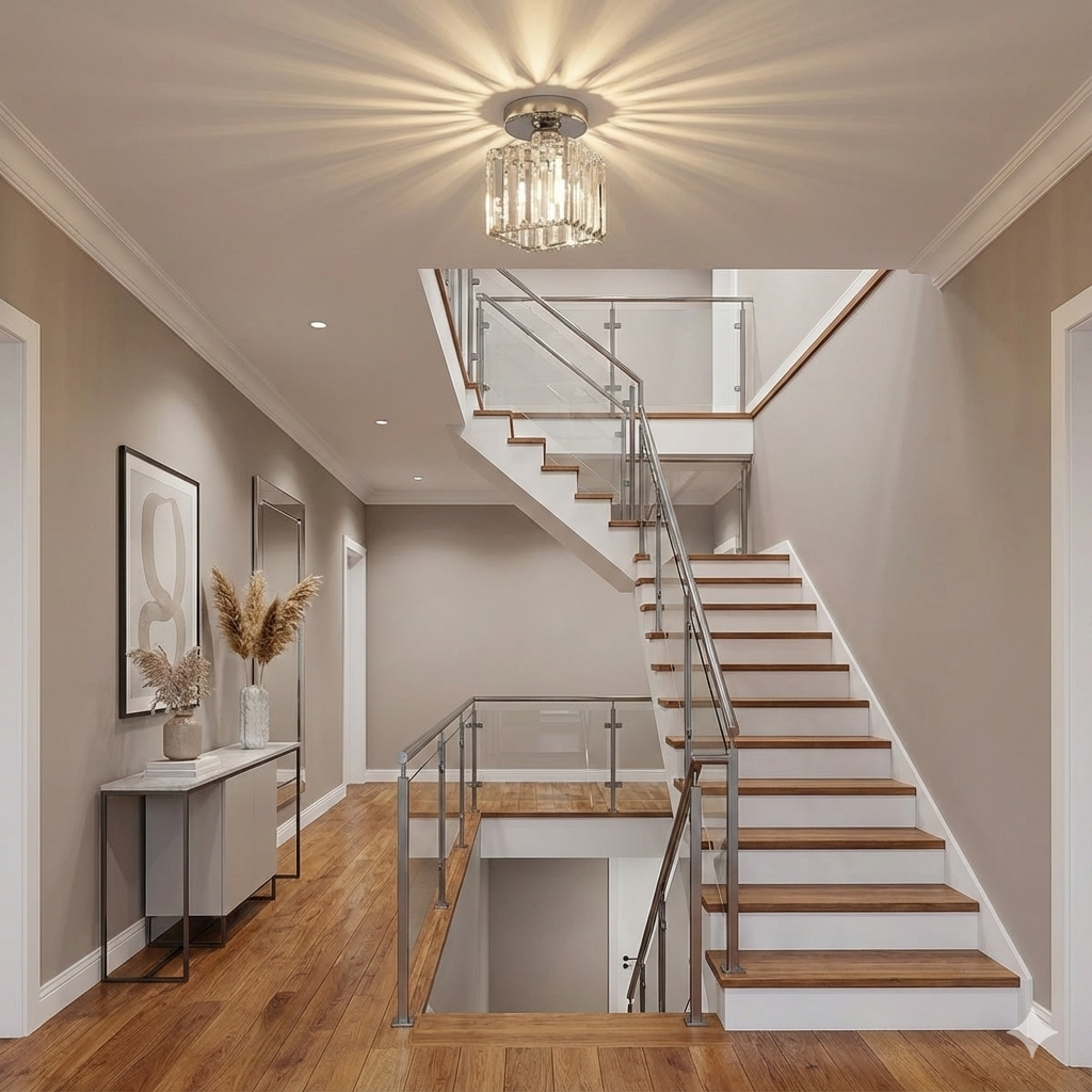 Black Crystal Flush Mount Ceiling Light Modern E27 - Image 28