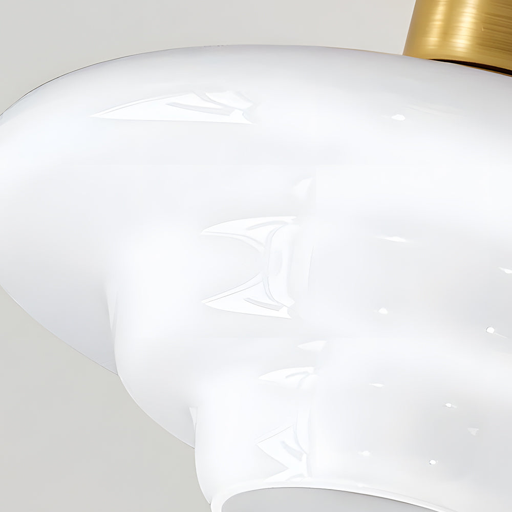Scandinavian Walnut Wood Glass Flush Mount Ceiling Light E27 - Image 21