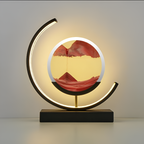 Circular LED Sand Art Table Lamp Rechargeable Tri-Color Dimmable - Image 4