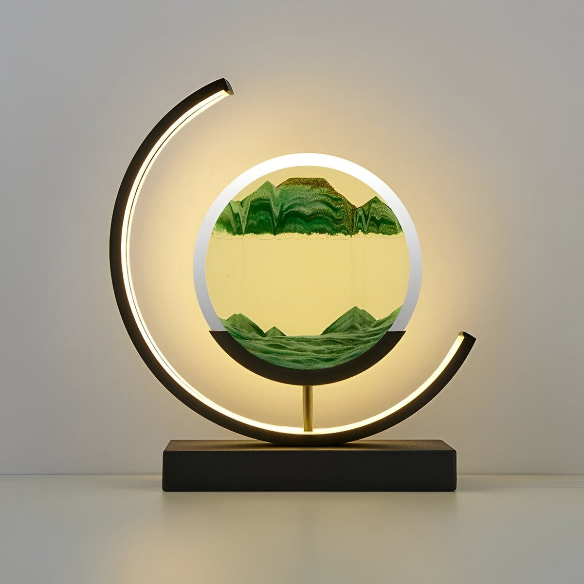 Circular LED Sand Art Table Lamp Rechargeable Tri-Color Dimmable - Image 7