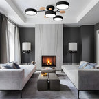 Modern LED Round Iron Semi Flush Chandelier Contemporary Ceiling Light - Image 27