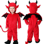 Satin Kids Red Devil Costume Bat Wings