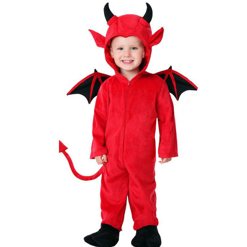 Satin Kids Red Devil Costume Bat Wings - Image 5