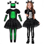 Polyester Kids Skeleton Costume Set Glow in the Dark