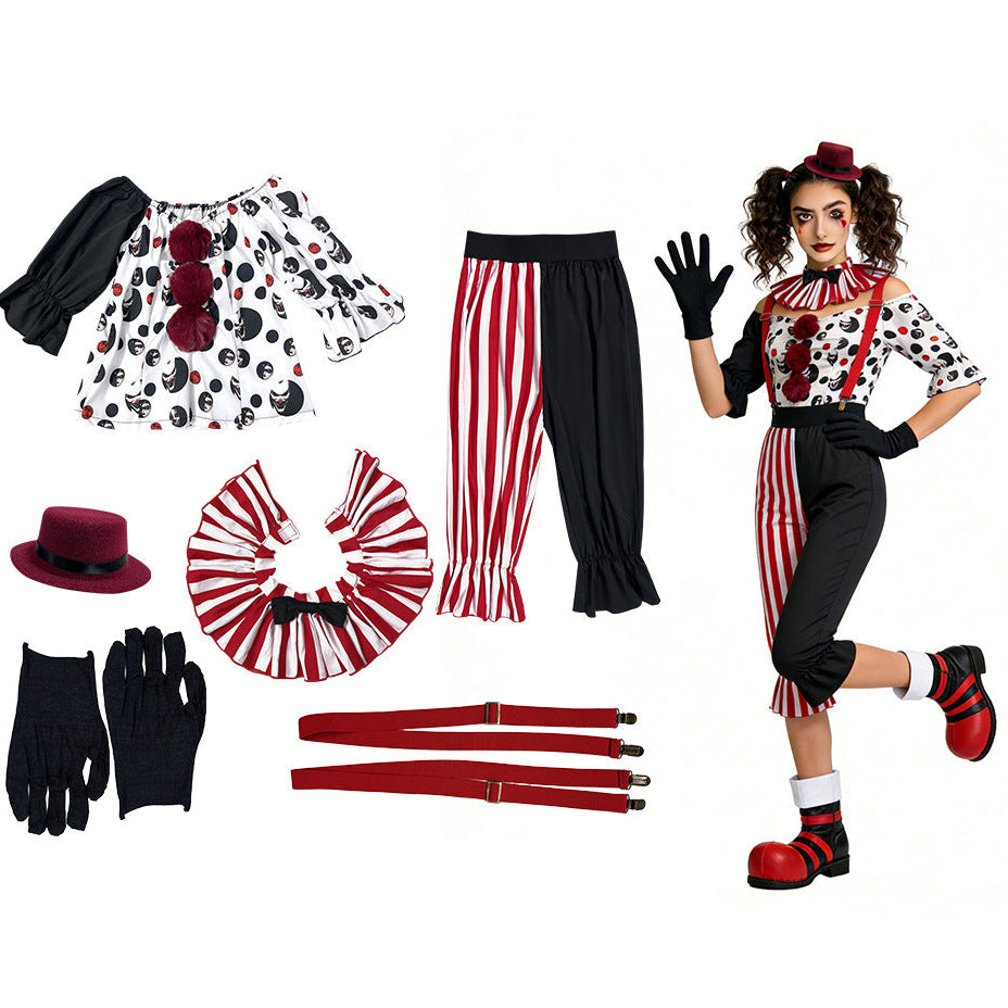 Polyester Scary Clown Costume Set