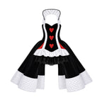 4 Piece Spandex Womens Playing Card Queen Costume