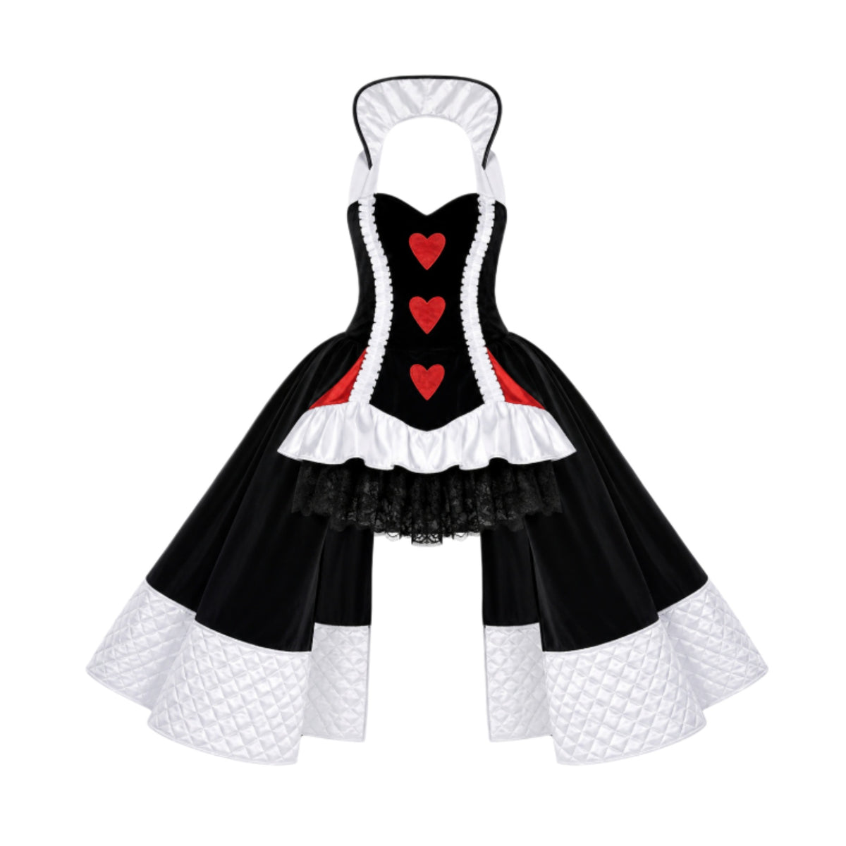 4 Piece Spandex Womens Playing Card Queen Costume