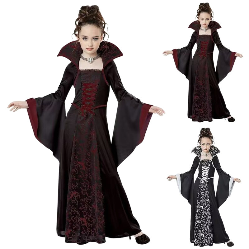 Medieval Girls Witch Costume Dress Lace Up Front - Image 5