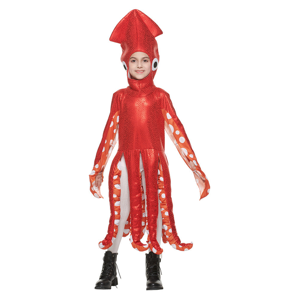 Polyester Kids Squid Costume Jumpsuit - Image 4
