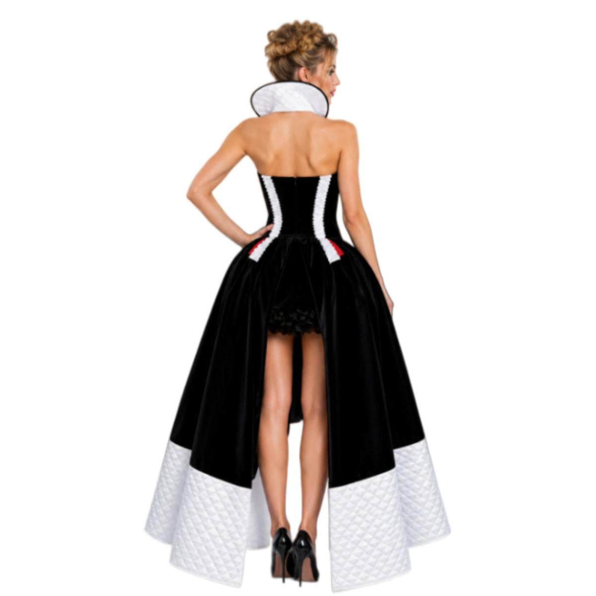 4 Piece Spandex Womens Playing Card Queen Costume