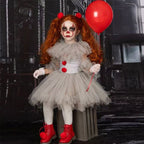 3 Piece Polyester Girls Creepy Clown Costume - Image 2