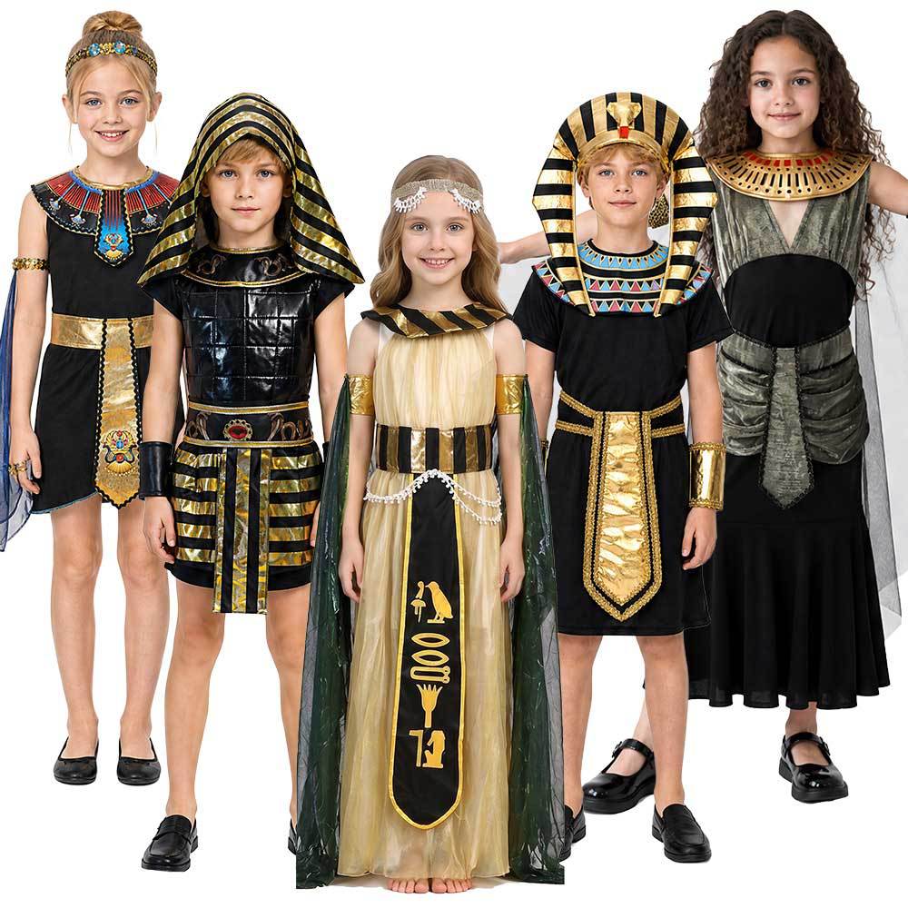 Polyester Kids Egyptian Pharaoh Costume Set