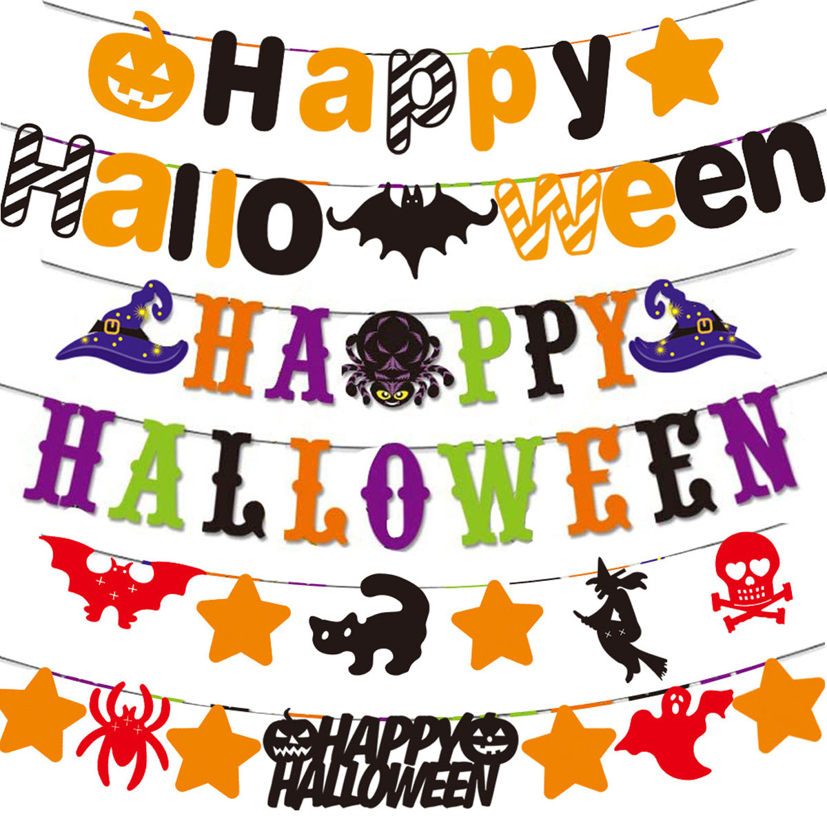 Halloween Paper Banner Garland - Image 2
