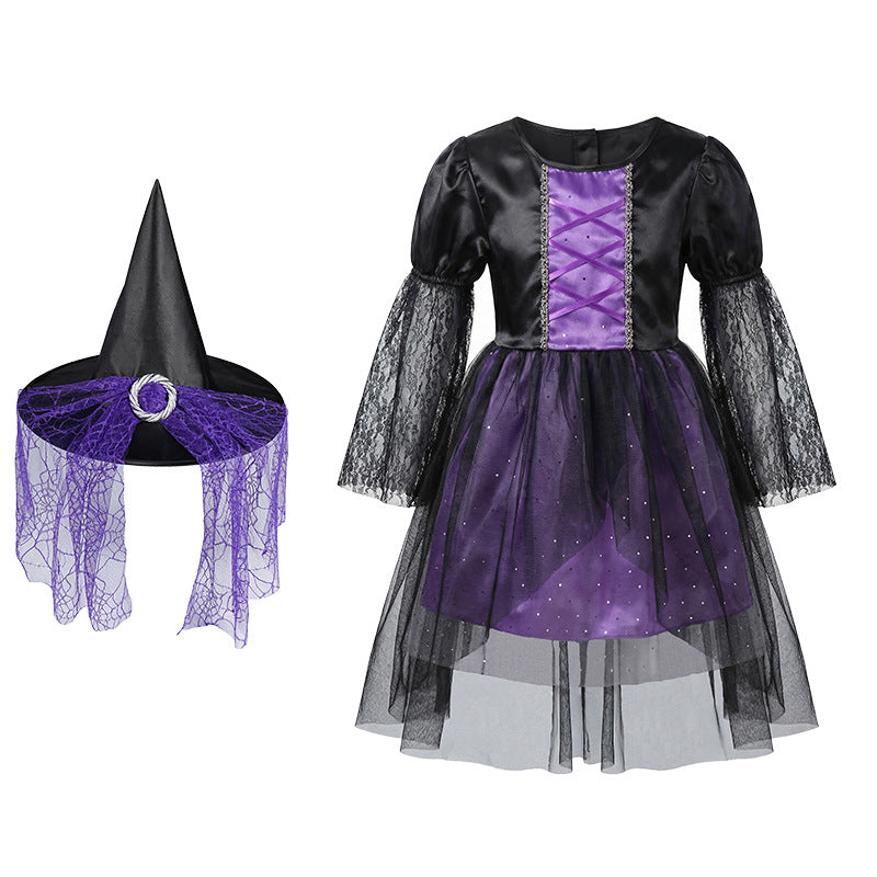 Enchanting Witch Costume for Kids with Hat