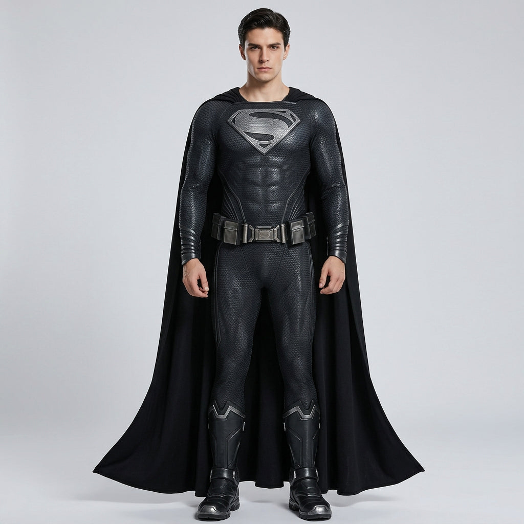 2 Piece Polyester Superhero Bodysuit Costume Cape - Image 9