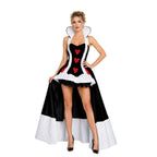 4 Piece Spandex Womens Playing Card Queen Costume