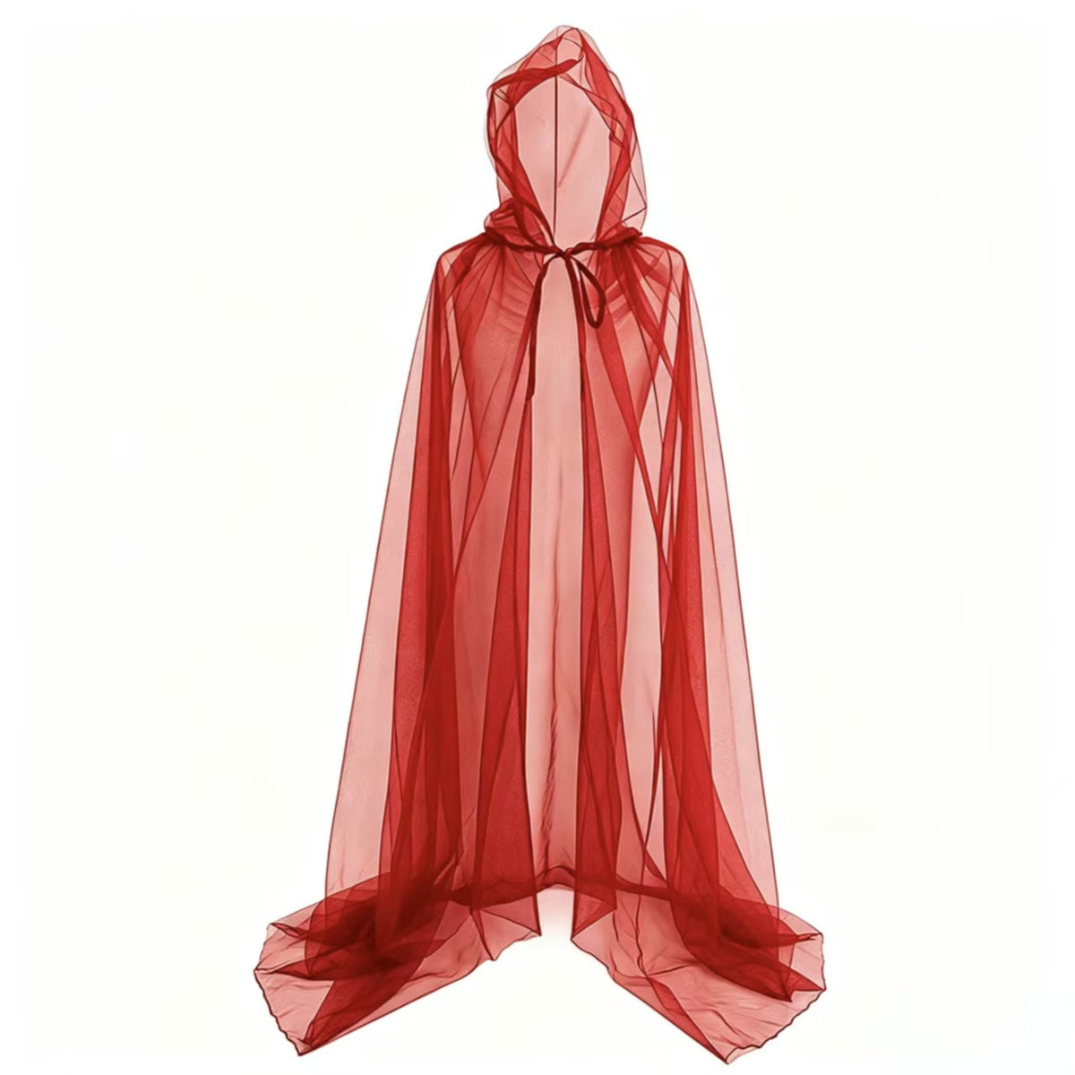 Gothic Sheer Mesh Hooded Cape Floor Length - Image 8