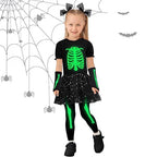 Polyester Kids Skeleton Costume Set Glow in the Dark - Image 3