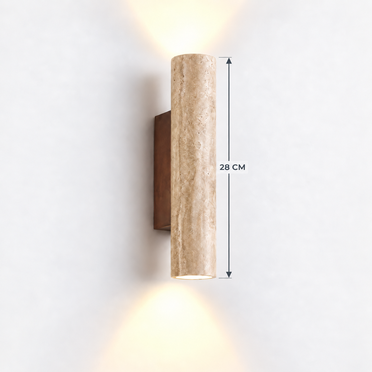 Cylindrical Travertine Wall Sconce Up Down Light