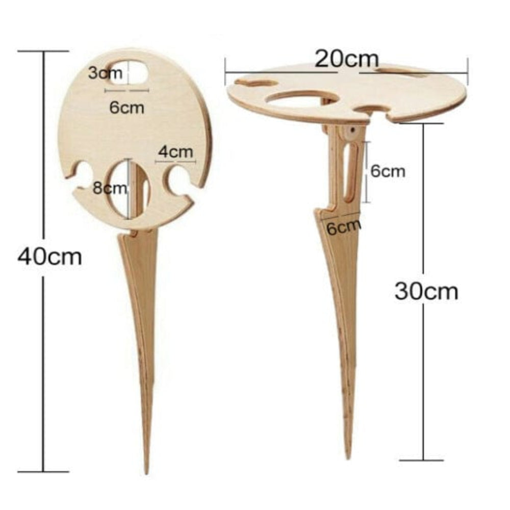 Foldable Picnic Wine Table Portable Outdoor Stand for Glasses & Bottle - Image 4