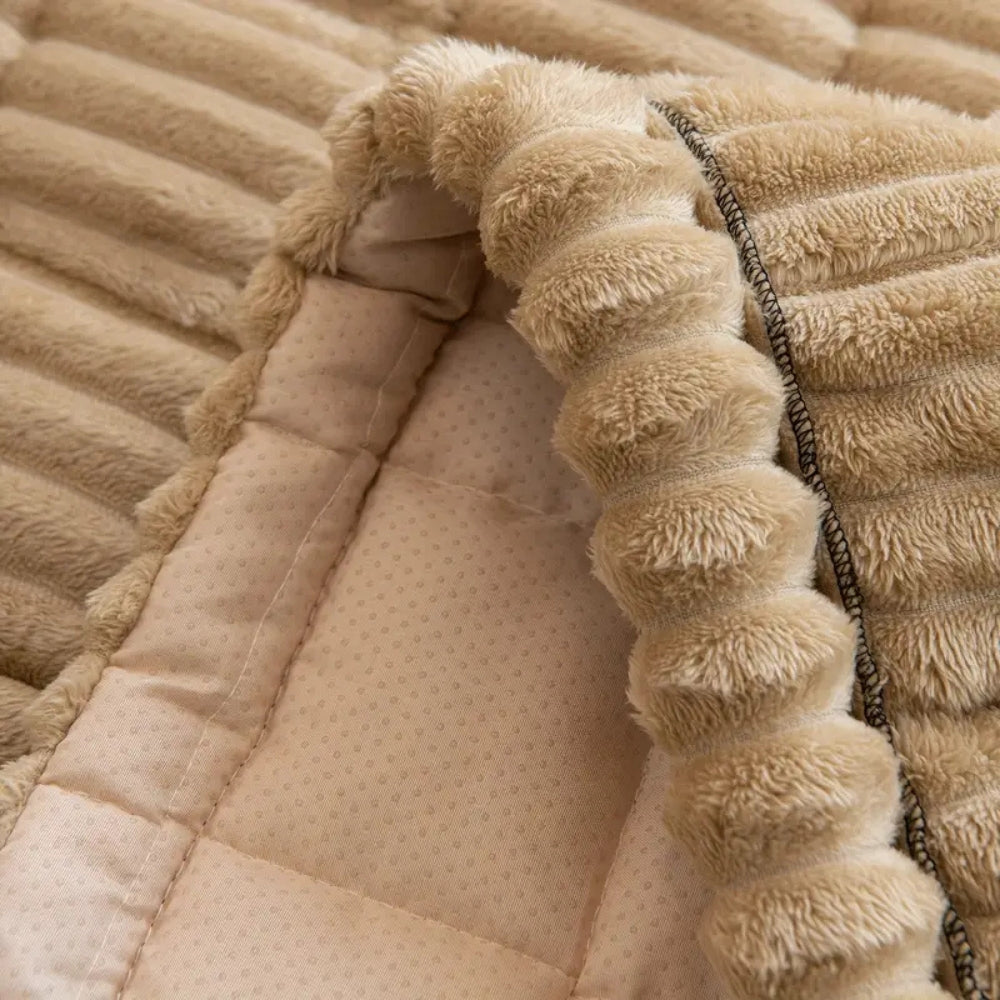 Cosy Sofa Protector Plush Comfort with Elegant Pleated Edges - Image 5