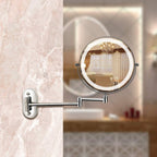 Round LED Rechargeable Magnifying Makeup Mirror Wall Mounted Adjustable Arm - Image 3