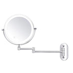 Round LED Rechargeable Magnifying Makeup Mirror Wall Mounted Adjustable Arm - Image 6