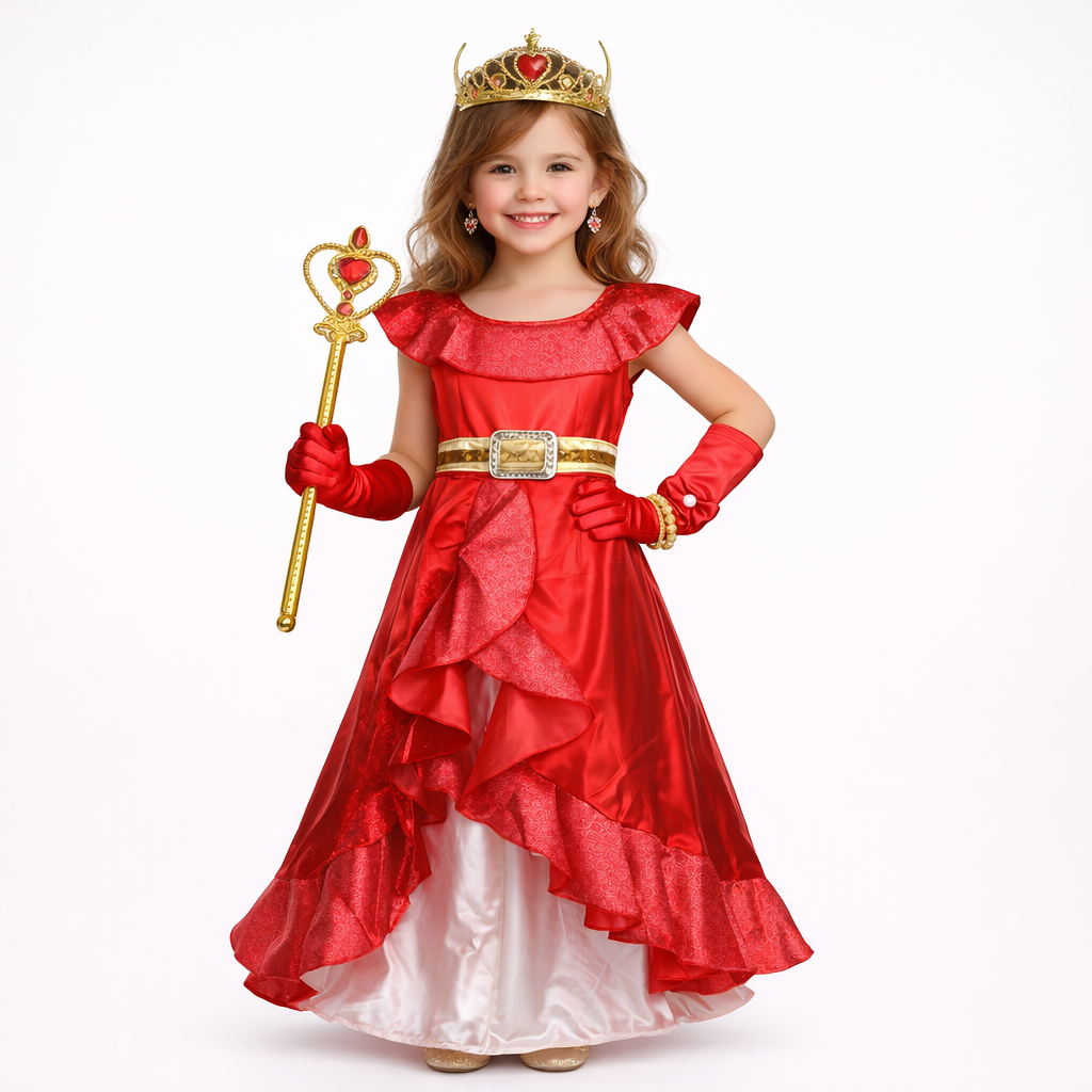 Girls Princess Dress Set Tiara Wand Jewelry