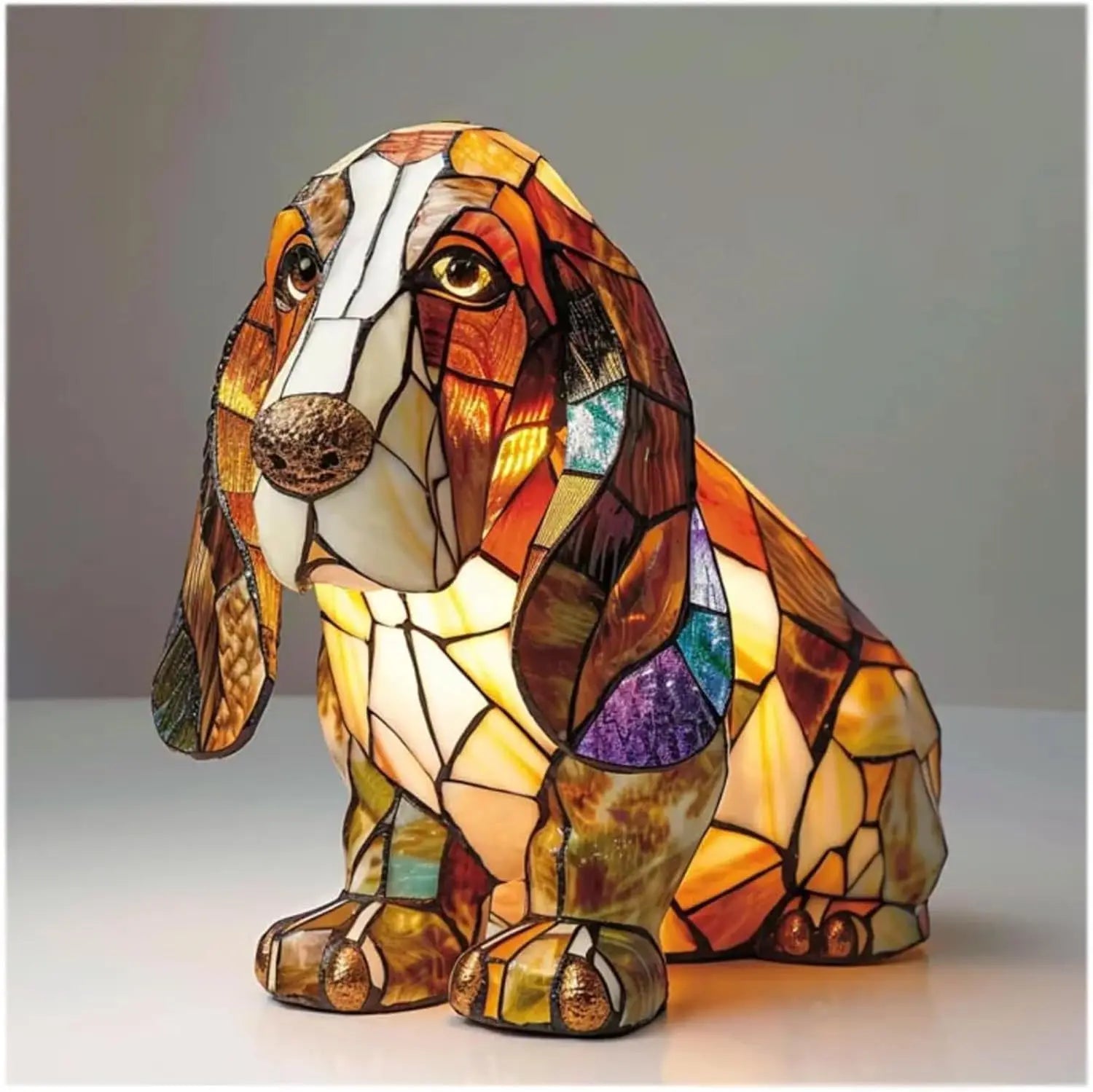 Colorful Dog Figurine Table Lamp Playful Artistic Home Décor - Image 7
