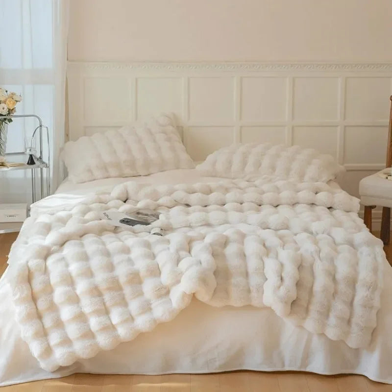 Reversible Bubble Pattern Blanket Cozy All-Season Home Throw - Image 6