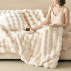 Reversible Bubble Pattern Blanket Cozy All-Season Home Throw - Image 2