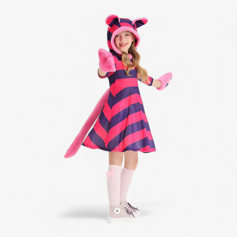 Kids 4 Piece Cheshire Cat Costume - Image 2