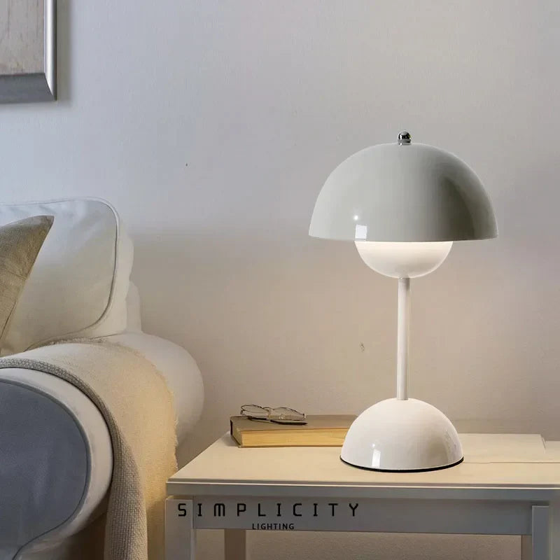 Wireless Round Metal Table Lamp Rechargeable Touch Dimmable - Image 9