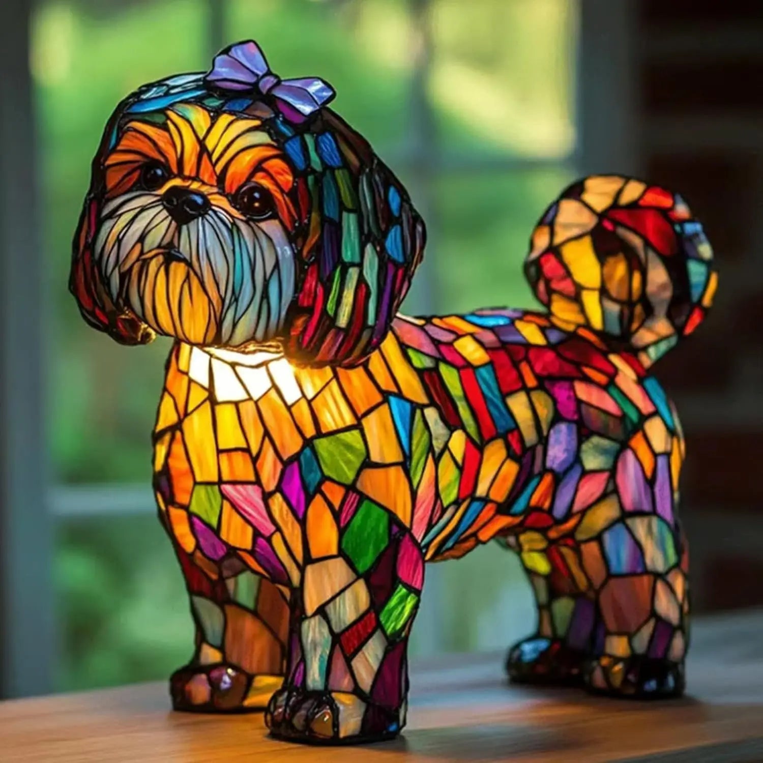 Colorful Dog Figurine Table Lamp Playful Artistic Home Décor - Image 16