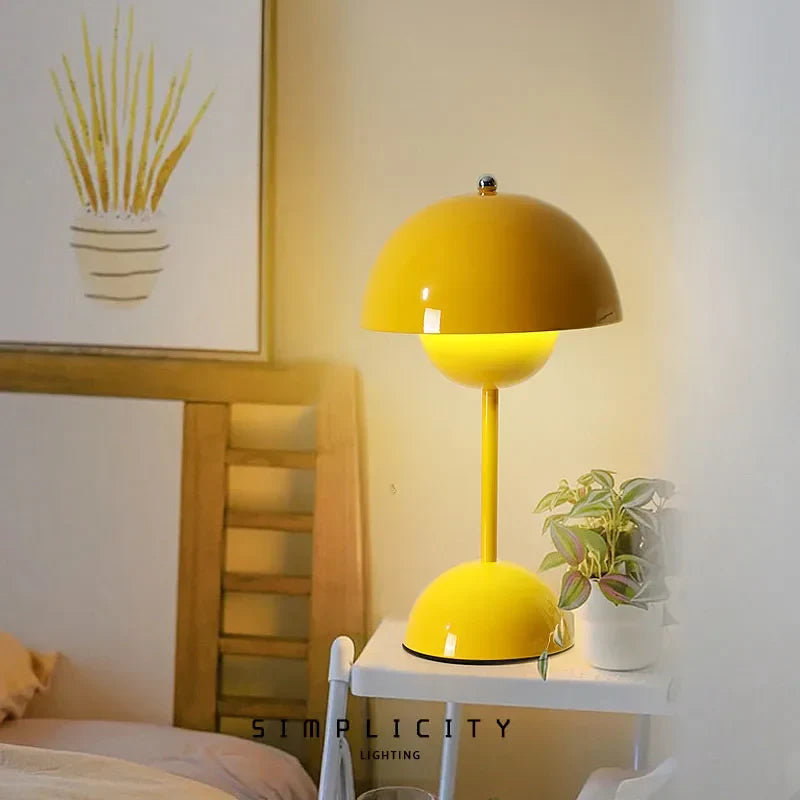 Wireless Round Metal Table Lamp Rechargeable Touch Dimmable - Image 10